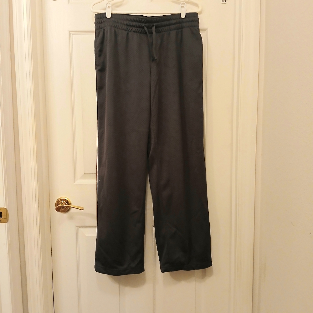 Danskin Now Graystone Pants Size L Athletic Track Pants w/Orange White Stripe